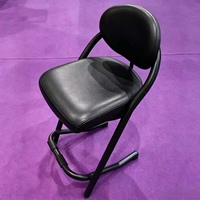 Tabouret de bar moderne en gros d'usine, chaise haute en cuir PU avec coussin confortable, cadre métallique léger pour extérieur et salon