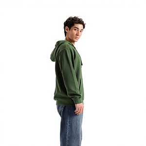 เสื้อฮู้ดซิปหน้าผู้ชาย พิมพ์โลโก้ได้ตามต้องการ ผ้าฟลีซ ใส่สบายสำหรับฤดูหนาว ทรงหลวม ผ้าฝ้าย 72% ซักเครื่องได้ - Product Image 4
