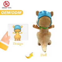 Boneka Kanguru Custom Made, Hewan Boneka Isi Dakron untuk Promosi, Bahan Lembut Bersertifikat CE, 25cm, 100 Pcs MOQ, OEM ODM