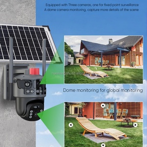 Eseecloud 4Lens 3 Screens 12MP 6K HD Outdoor Surveillance Camera 360 PTZ IP CCTV Wireless WIFI Solar 4G Sim Card Camera <b>Security</b> - Product Image 5