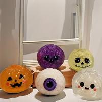 Nouveauté 2026 : Jouet Squishy en plastique sensoriel anti-stress, doux, en forme de citrouille et de boulettes, pour Halloween et Noël