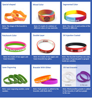 Bracelet promotionnel personnalisé en silicone imperméable et écologique avec impression sérigraphique
