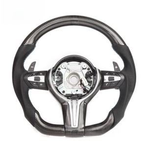 Volante de Cuero y Fibra de Carbono M Compatible con <span class=keywords><strong>BMW</strong></span> 320 325 <span class=keywords><strong>330</strong></span> 550 F30 F32 F10 F20 F07 F01 E90 M3 M4 M5 M7 - Product Image 1