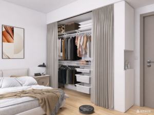 Solution de rangement pour vêtements de <span class=keywords><strong>chambre</strong></span> à coucher, pliable, réglable, suspendue, anti-poussière, <span class=keywords><strong>avec</strong></span> <span class=keywords><strong>rideau</strong></span> - Product Image 4