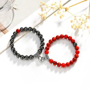 Pulsera Magnética Unisex para Parejas con Turquesa Natural, Diamantes, Cuentas, Perlas, Ágata, Estilo Religioso - Product Image 3