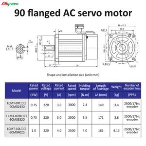 A6 220V 3/4A 2000/2500/3000rpm 750/1000W Servo Motor Controller <b>Kit</b> 2.4/3.5/4N.m AC Servo Motor Drivers <b>Kit</b> for Industrial <b>Robot</b> - Product Image 6