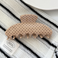 CHUJIAN Faible MOQ Pince à cheveux motif pois élégante et tendance en acétate, type pince requin, style estival, pour queue de cheval demi-ronde style princesse