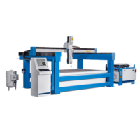 Machine de découpe CNC à jet d'eau professionnelle 5 axes de type mini-pont, haute précision, avec roulement de moteur 4kW, charge utile 500 kg/m, pour métal et pierre
