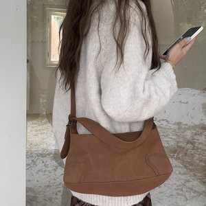 Bolso Bandolera de Ante Color Camel con Cierre de Cremallera Suave, Correa de 50-65cm, Uso Diario, Otoño 2024, Bolso Cruzado para Mujer - Product Image 3