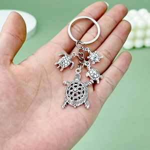 Antique Silver Zinc Alloy Turtle <b>Keychain</b> Jewelry Accessory For Creative DIY <b>Personal</b> Gift - Product Image 2