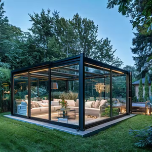 Personnalisable Sun room glass house Villas extérieures en alliage <span class=keywords><strong>d</strong></span>'aluminium jardins <span class=keywords><strong>4</strong></span> <span class=keywords><strong>saisons</strong></span> sunroom <span class=keywords><strong>prix</strong></span> - Product Image 2