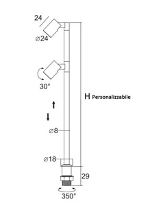 Made in Italy IP20 Certificado 3W Led Foco interior ajustable Árbol de pista vertical Diseño elegante para Decoración - Product Image 2