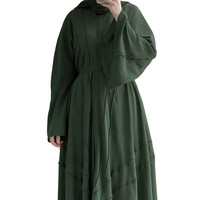 Abaya-cárdigan islámico de Dubái para mujer, bata de Oriente Medio de Color sólido, Kimono abierto árabe, ropa para mujer 2022