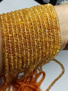 ลูกปัดซิทรินธรรมชาติคุณภาพสูงทรงรอนเดลเหลี่ยมเพชรพลอย สีส้ม ขนาด 4-5 มม. 69 กะรัตต่อเส้น - Product Image 4