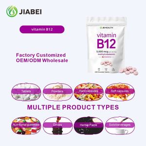 Tabletas de Vitamina B12 para Adultos de Marca Privada Jiabei, Personalizadas OEM/ODM, Suplemento para Apoyar la Salud del Sistema Nervioso - Product Image 5