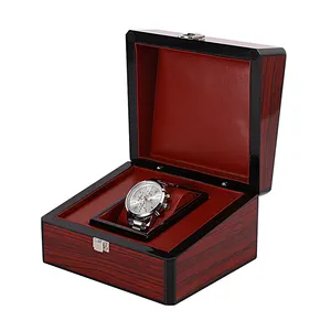 luxury custom logo popular wooden PU leather mens storage gift watch box packaging case organizer