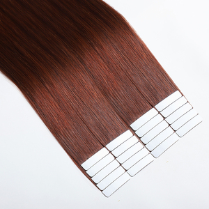 Extensioni di Capelli Umani Brasiliani Remy Naturali al 100% di Alta Qualità con Nastro Adesivo, 100% Allineati alle Cuticole, Lisci e Ondulati, Rosso <span class=keywords><strong>Rame</strong></span> # 33 - Product Image 1