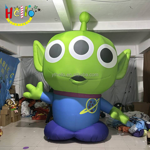 Enorme Mostro Gonfiabile Verde a Tre Occhi, Alieno Spaziale Cartoon - Product Image 2
