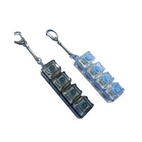 Clavier mécanique à 4 touches de décompression, clavier chat, clavier ours, porte-clés anti-stress, porte-clés avec lumière LED, porte-clés avec capuchon de touche
