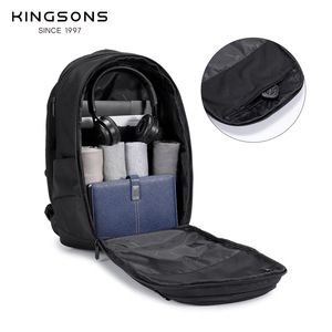 Kingsons Business <b>Backpack</b> Large Capacity Laptop Compartment Unisex Outdoor Commuter Bag Gray And <b>Black</b> - Product Image 3