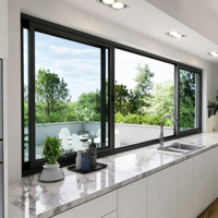 Fenêtres coulissantes KOJOON, fenêtres à cadre en aluminium, fenêtres coulissantes doubles, fenêtres coulissantes en aluminium à rupture de pont thermique pour maisons