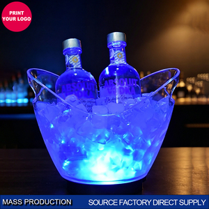 Seau à glace LED en acrylique mini 2L, rechargeable, RGB, 7 couleurs changeantes, refroidisseur de <span class=keywords><strong>vin</strong></span> lumineux, logo personnalisé pour mariage et fête - Product Image 1