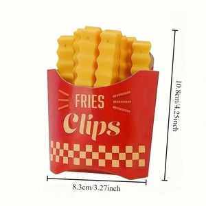 12pcs French Fries Sealing <b>Clip</b> Fridge Magnet Snacks Sealing <b>Clip</b> Food Small <b>Clip</b> Kitchen Plastic Bag Seasoning Sealing Strip - Product Image 5