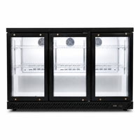 Réfrigérateur commercial à 3 portes vitrées, refroidissement par ventilateur, vitrine réfrigérée pour boissons avec étagères réglables pour restaurant et bar