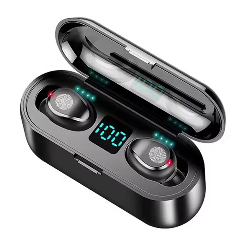 Dropshipping F9 Tws 8d Stereo 2000mah Lcd Display Ipx7 5.0 Wireless Earbuds In-ear Headphone Earphones F9