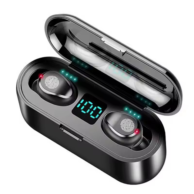 F9 Noise Cancelling Earbuds Headphone IPX7 TWS Power Bank in Ear Wireless Mini Sports Gaming In-Ear Earphone & Headset