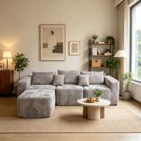 Nouvelle Arrivée Canapé-lit d'Angle Moderne Inclinable et Compressé pour Salon, avec Éponge Haute Densité, Idéal pour Hôtels et Villas