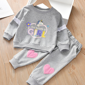 Ensemble 2 pièces pour <span class=keywords><strong>fille</strong></span>, style décontracté d'automne, <span class=keywords><strong>licorne</strong></span> de dessin animé, <span class=keywords><strong>pull</strong></span> et pantalon en coton respirant - Product Image 6