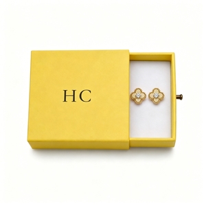 Vintage Rigid Cardboard Earring Case Sliding Drawer Style Custom Graphics Printed OEM Jewelry Packaging Box Bespoke Supplier - Product Image 5