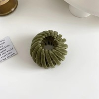 En gros, accessoire de coiffure rétractable en plastique style doux, avec velours floqué, design nid d'oiseau et boule en fer, pour maintien de queue de cheval haute