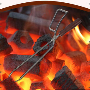 Pinzas de <span class=keywords><strong>leña</strong></span> con mango de madera para <span class=keywords><strong>barbacoa</strong></span>, chimenea de carbón, para exteriores, Camping y hogar - Product Image 5