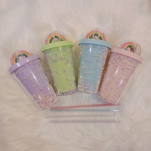 Gobelets en plastique à double paroi avec paille, motif <span class=keywords><strong>Mickey</strong></span> et <span class=keywords><strong>Minnie</strong></span> Mouse, avec nœud, 350 ml, 450 ml, 650 ml - Product Image 3