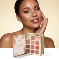 Ensemble de maquillage Tropical Gilded : comprend des fards à paupières, du blush et du rouge à lèvres dans une palette compacte, avec un étui de maquillage pliable