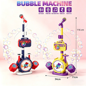 เครื่องทำฟองสบู่สำหรับเด็ก พร้อมไฟบลูทูธ ไมโครโฟนคาราโอเกะ เล่นได้ทั้งในบ้านและนอกบ้าน สำหรับเด็กอายุ 5-7 ปี ของเล่นพลาสติกสำหรับเด็กทั้งชายและหญิง - Product Image 3