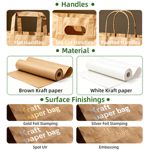Eco Friendly Classic Custom Logo Customizable Food-Safe <b>Paper</b> Bags Twisted Handle Restaurant Takeaway Supermarket Shopping - Product Image 3