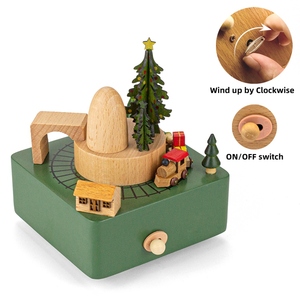 Caja Musical <span class=keywords><strong>de</strong></span> <span class=keywords><strong>Madera</strong></span> <span class=keywords><strong>con</strong></span> <span class=keywords><strong>Tren</strong></span> <span class=keywords><strong>Navideño</strong></span> en Movimiento - Product Image 1