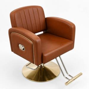 Sillón de Barbería Reclinable con Bomba Hidráulica |   Función de apertura a 180 grados |   Base Resistente Dorada |   Silla de Barbería Ergonómica con Altura Ajustable - Product Image 1