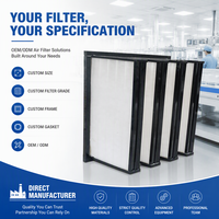 Filter Udara Hepa V Bank Kustom Pabrik untuk Pemurni Udara Industri, Sistem Ventilator HVAC, Filter AC, Pendingin Udara