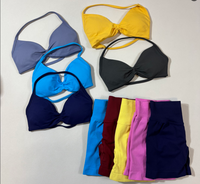Soutien-gorge de sport plissé à col bas réglable, confortable, grande taille, vêtements de gym, spandex sexy et respirant