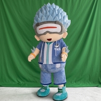 Costume de mascotte Cool Boy personnalisé |   Costume de Mascotte Gonflable 3D en Peluche à Poils Pointus pour Promotion de Marque