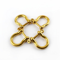 Meetee F1-45 Laiton U en forme de Fer À Cheval Boucles pour Sac En Cuir Porte-clés Bracelet À La Main Vis Fermoir Boucle