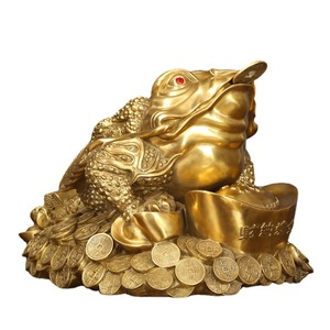 Brass Money Toad Figurine Feng Shui <b>Desk</b> Decor For Home Office Chinese New Year Gift - Product Image 4