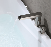 Robinet de baignoire populaire 2026 en laiton, mitigeur de baignoire de style romain avec bec rotatif, ensemble de douche à main extractible, robinet cascade