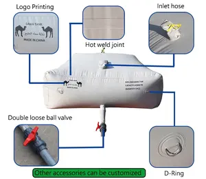 Vendita calda 2000L-20000 litri portatile gonfiabile grigio telone flessibile acqua di stoccaggio della vescica serbatoio In Medio Oriente