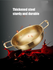 Seadfood <strong>Paella</strong> <strong>Pans</strong> Golden Cooking Non Stick Stainless Steel Double Ear Korean Handle Pot Frying <strong>Pan</strong> - Product Image 3
