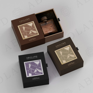 rigid perfume gift box, luxury cosmetic packaging box, gold foil stamping perfume box - Product Image 3